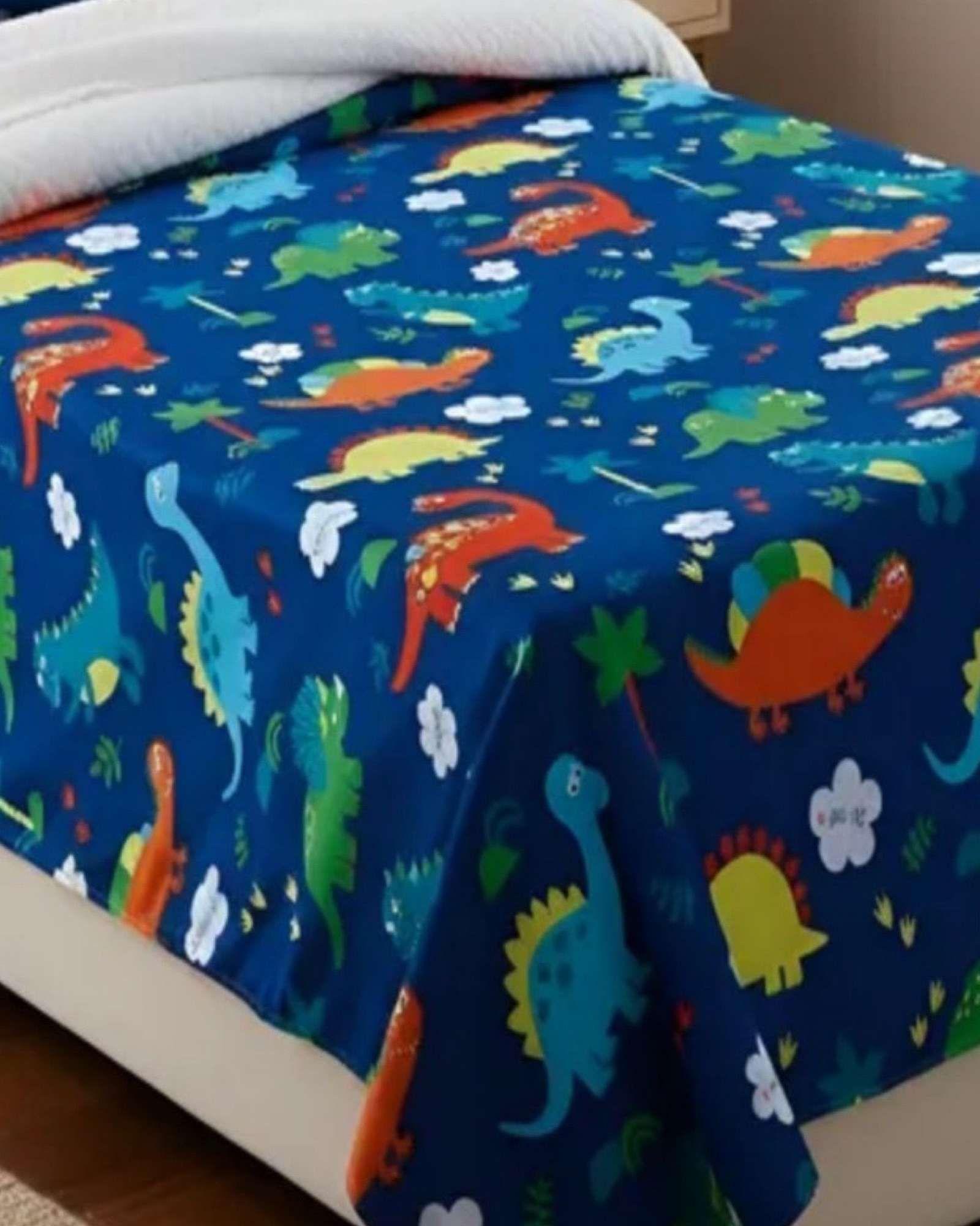 Juego de Sabanas de verano Dinosaurio niño Infantil plaza y media -2