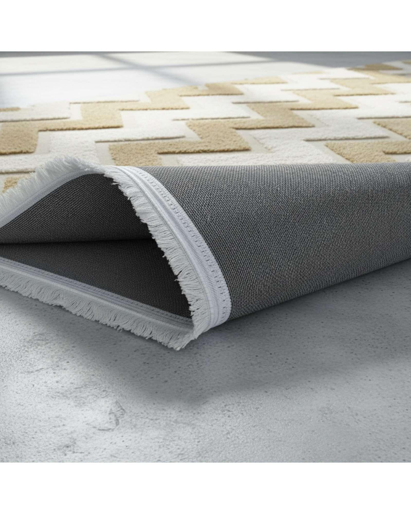 ALFOMBRA TEXTURIZADA DISEÑO JACQUARD ANTIDESLIZANTE 200X240 CMC A09-3