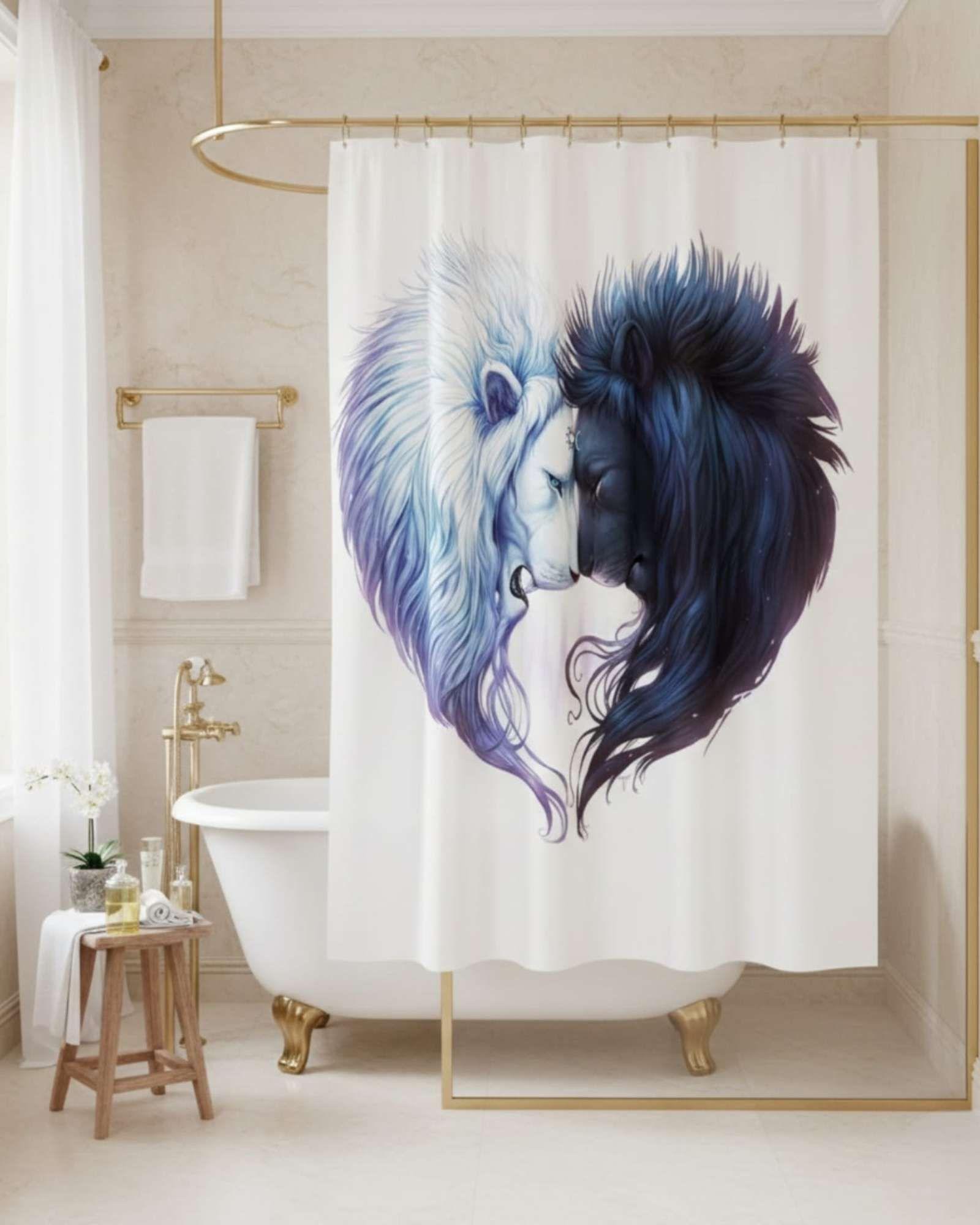 Juego de Cortina de Baño Tela Género + Forro Impermeable T37-0