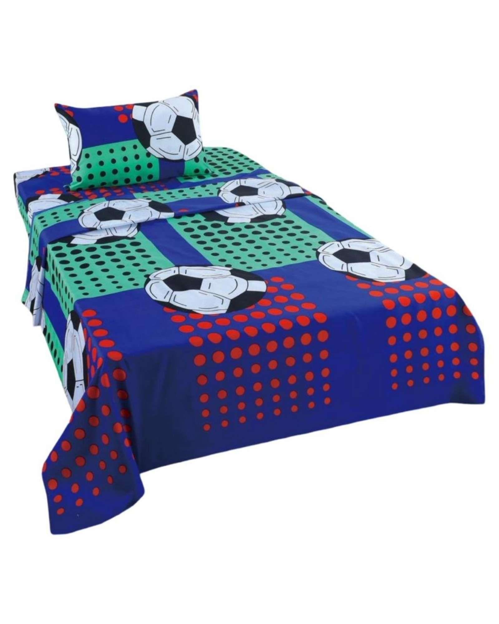 Juego de Sabanas de verano pelota de Futbol niño Infantil 1 plaza  MAS 1 ALMOHADA -1