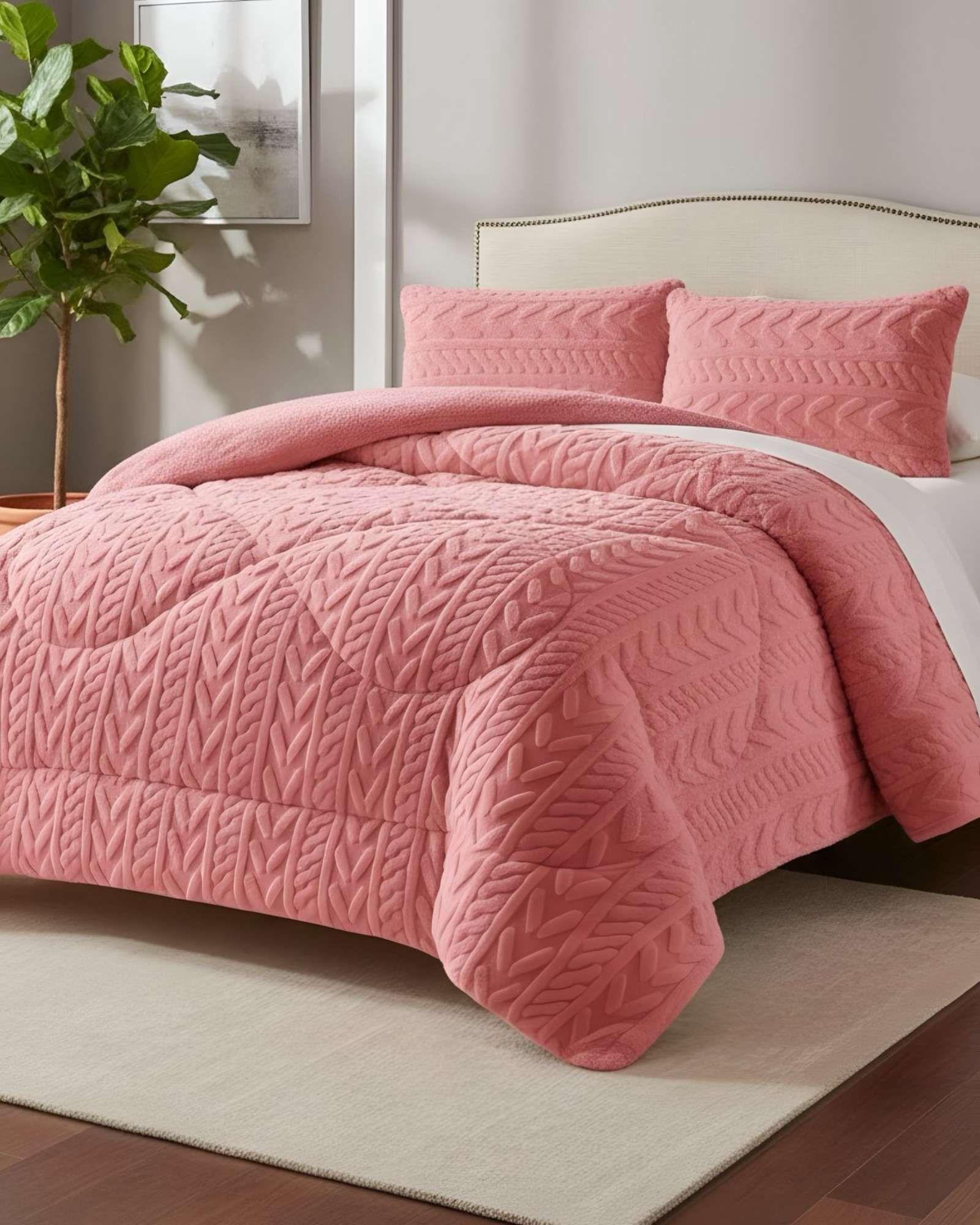 COBERTOR ELEGANTE DE INVIERNO CON CHIPORRO PLAZA Y MEDIA19-2