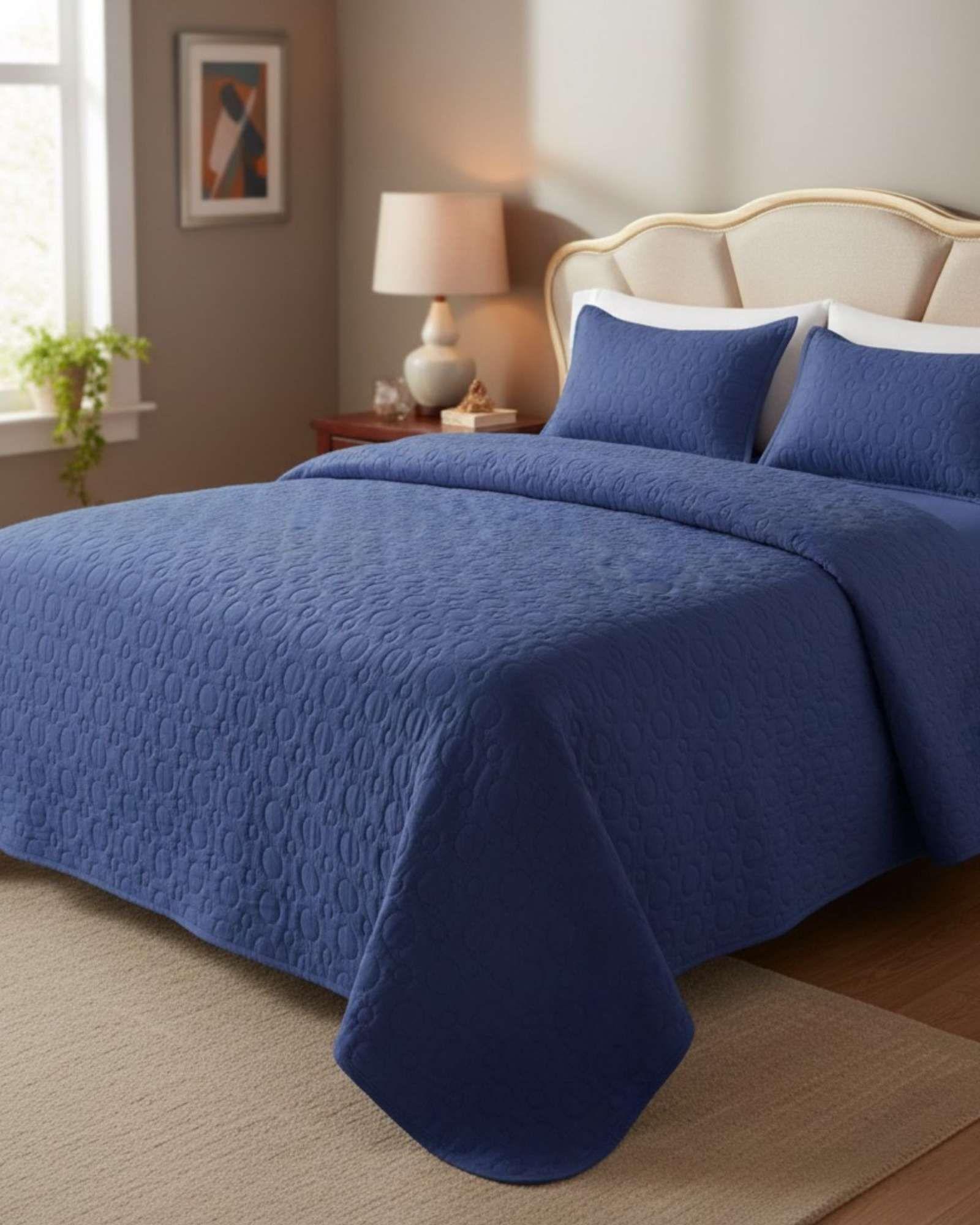 SABANA CON CUBRECAMA DE VERANO 2 PLAZAS + 2 ALMOHADAS s48-2