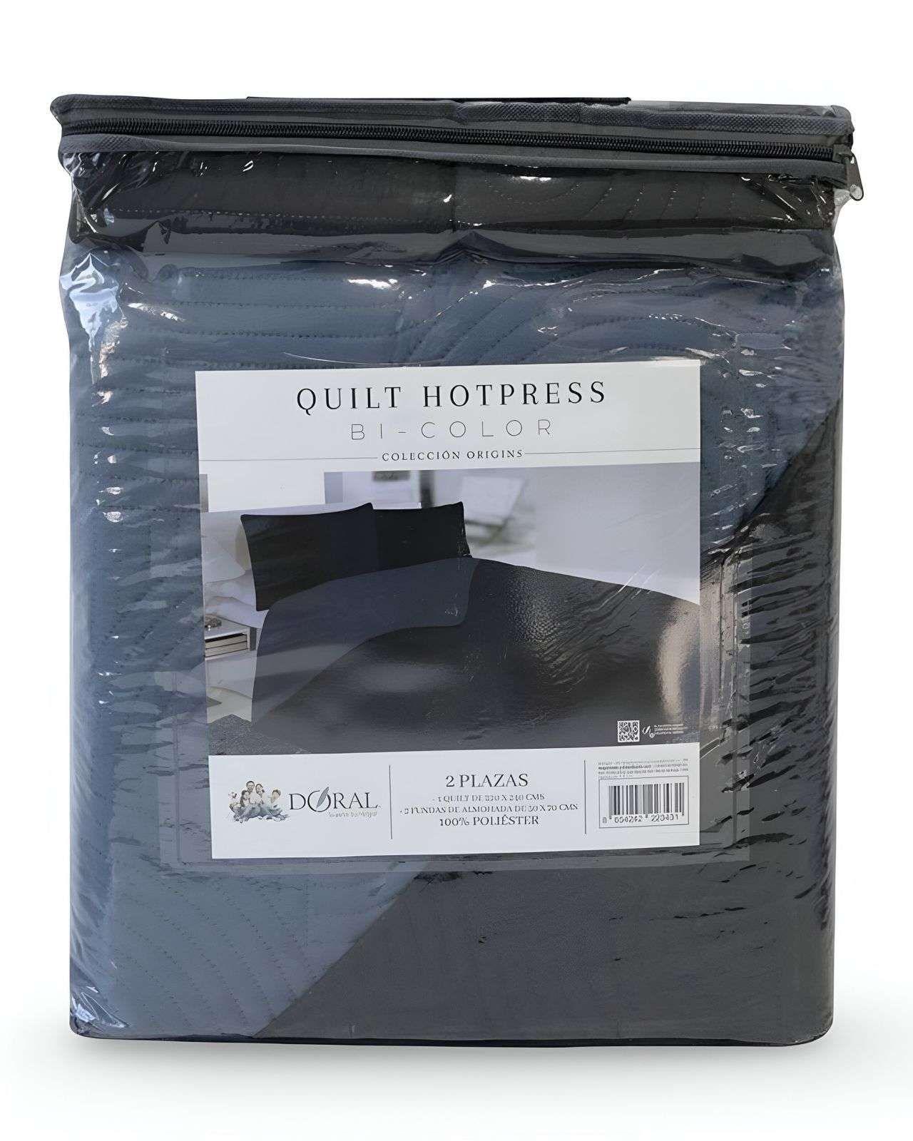 Quilt Cubrecama  Bicolor King Doral MAS 2 ALMOHADAS DE REGALO B99-3