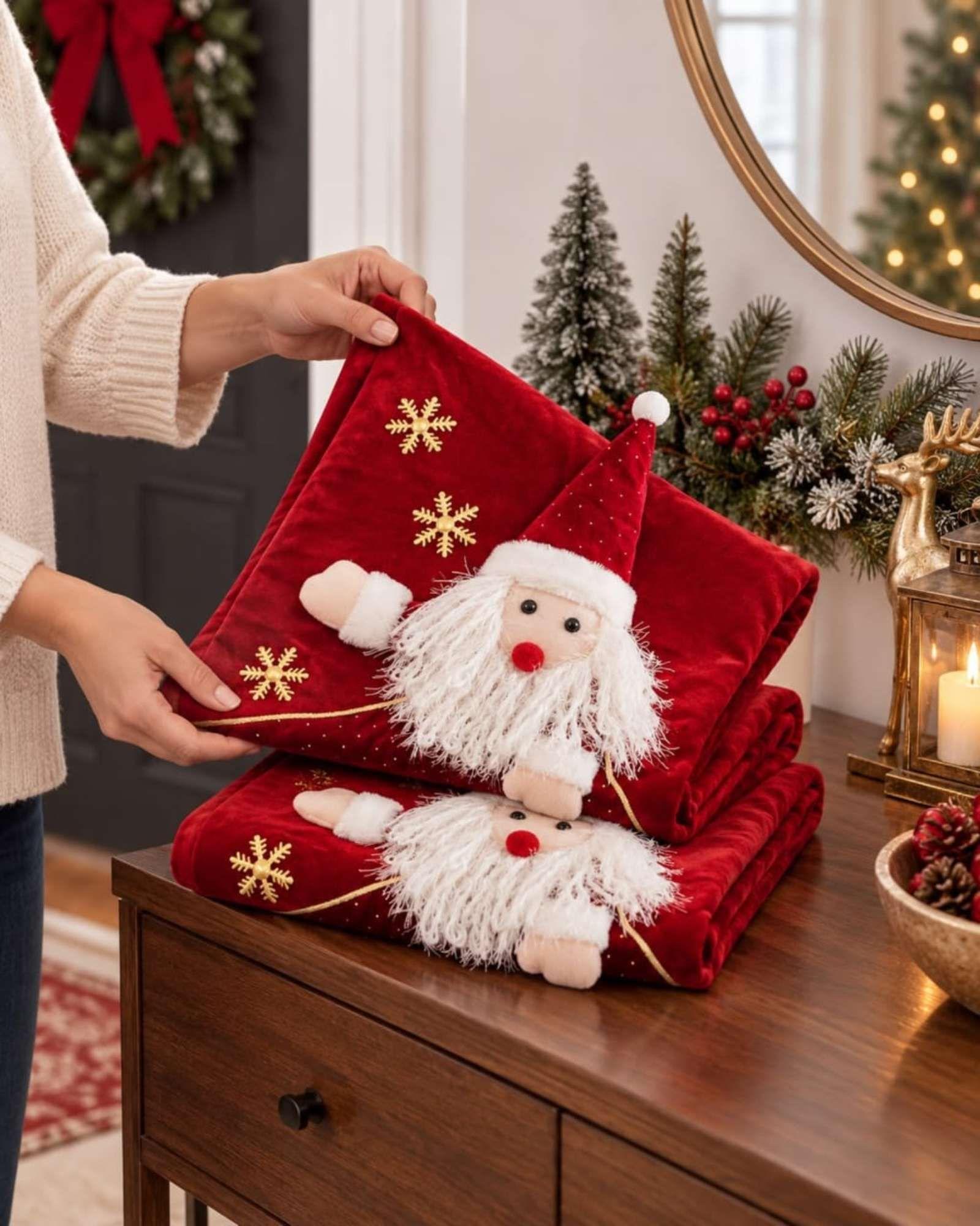 Pack de 4 Fundas para Cojín Navidad  45x45 cm  en Relieve 3D B1-5