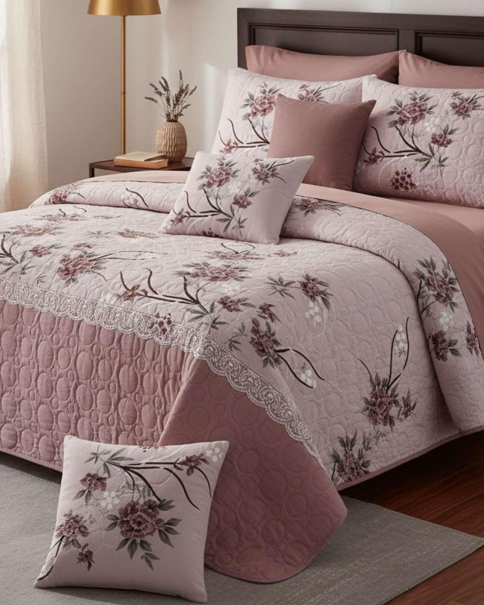 SABANA CON CUBRECAMA DE VERANO KING + 2 ALMOHADAS s82-2