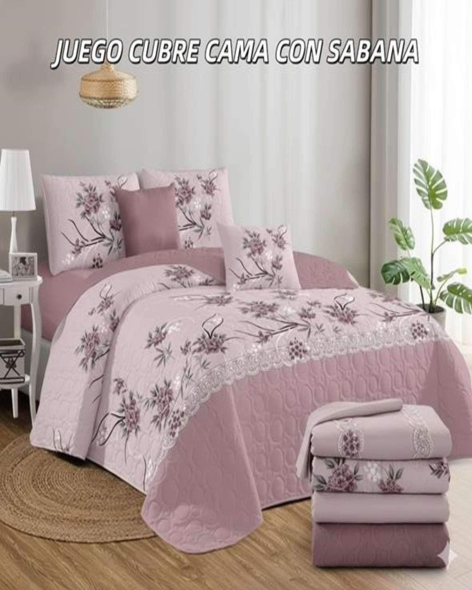 SABANA CON CUBRECAMA DE VERANO KING + 2 ALMOHADAS s82-3