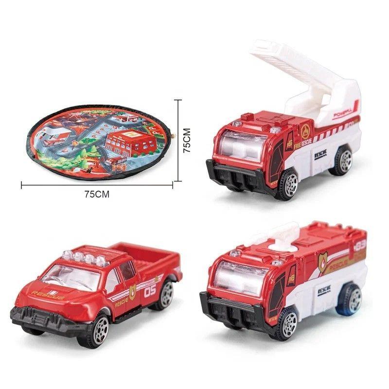 ALFOMBRA DE JUEGOS ESTACION DE  BOMBEROS, 4 VEHICULOS.-2