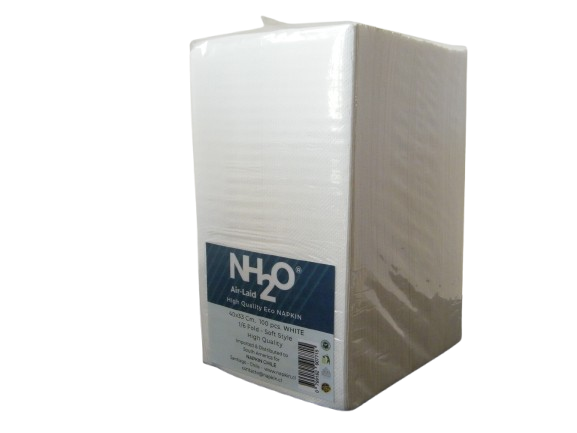 500 Un. Servilletas High Quality NH2O Eco NAPKIN 33x40 Cm 1 6 Fold 2 Ply Blancas-0