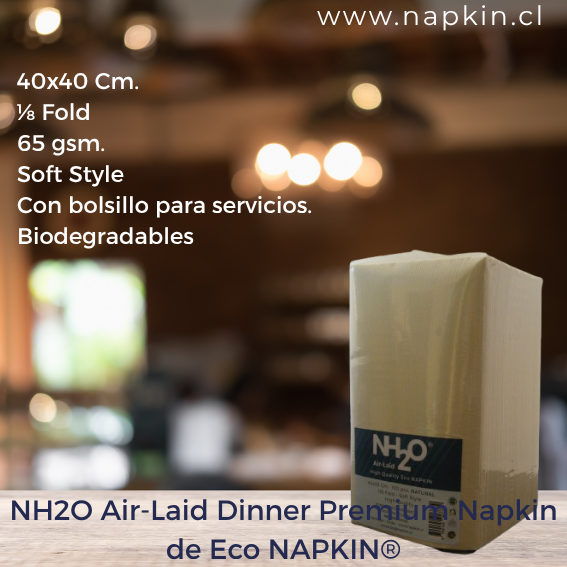 500 Un SERVILLETAS AIR LAID PREMIUM NH2O Eco NAPKIN 40X40 Cm 1 8 FOLD TIPO SOBRE-7