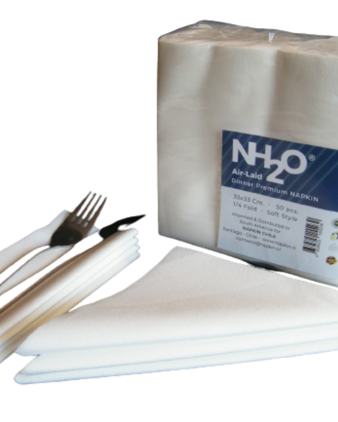 500 Un. SERVILLETAS AIR LAID LINNEN PREMIUM NH2O Eco NAPKIN 33X33 Cm 1 4 FOLD -0