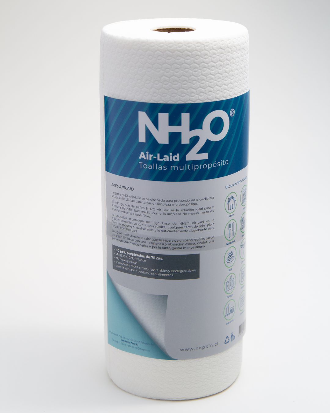 TOALLA DE COCINA MULTIPROP SITO REUTILIZABLE BIODEGRADABLE NH2O AIR LAID Eco NAPKIN-0