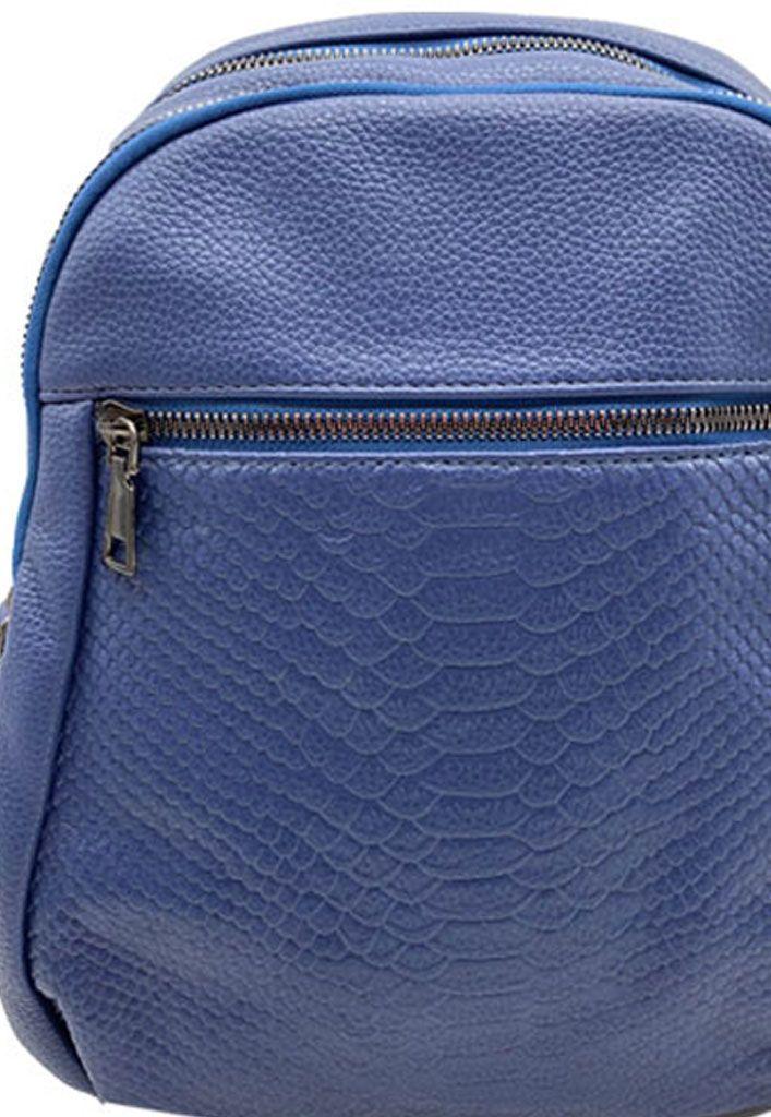 Mochila Cuero Azul Marino CRU47-3
