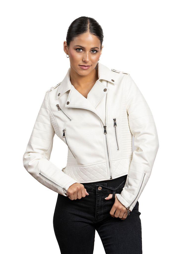 Chaqueta CHG80 Ecocuero Blanco-0