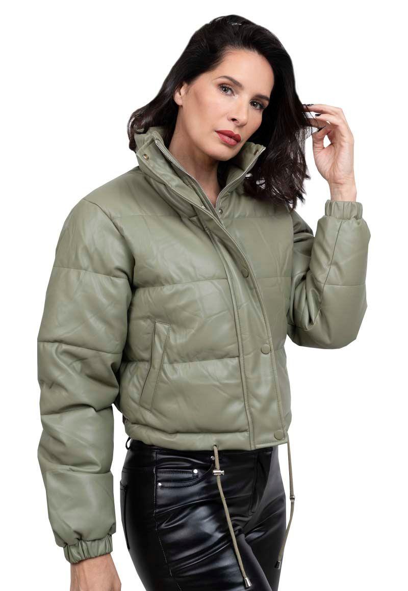 Chaqueta Puffa EcoCuero CHG64 Verde-1