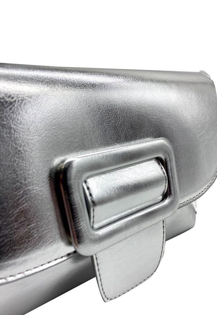 Cartera de fiesta Ecocuero Plata CRX34-3