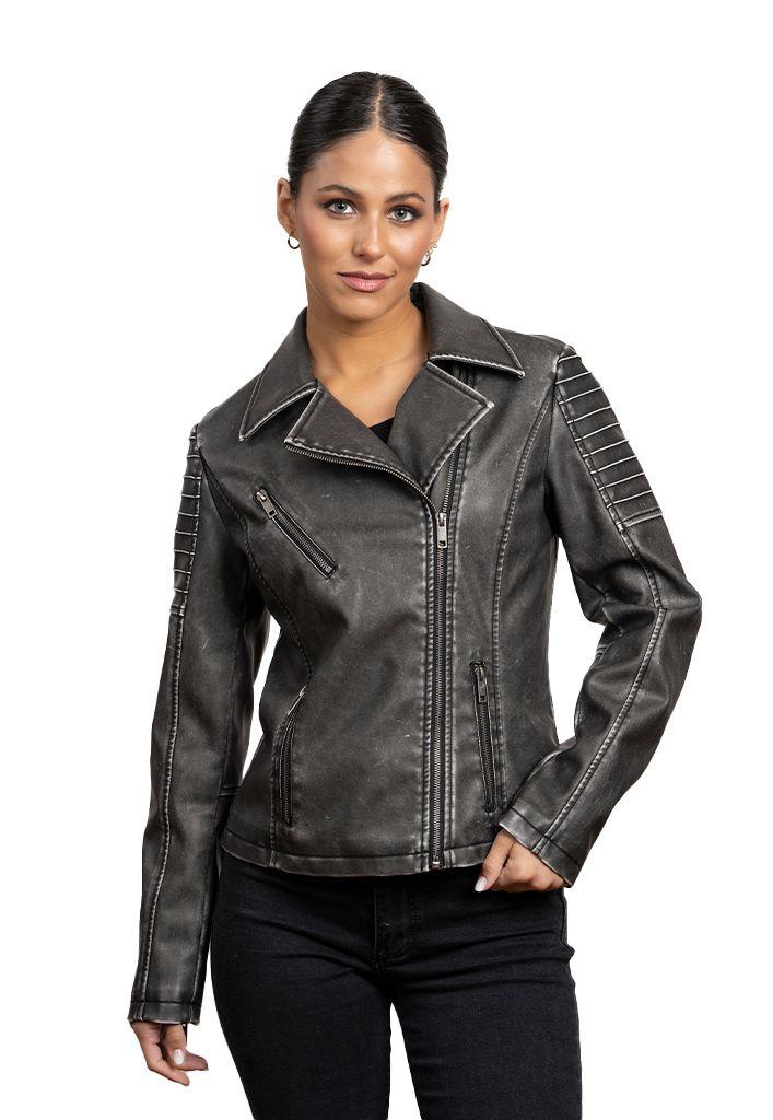 Chaqueta CHG81 Ecocuero Gris-0