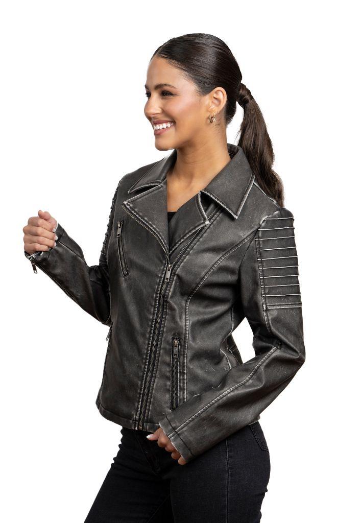 Chaqueta CHG81 Ecocuero Gris-1