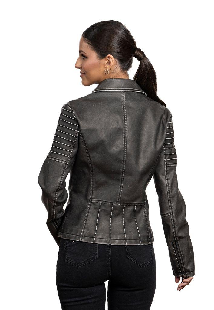 Chaqueta CHG81 Ecocuero Gris-2