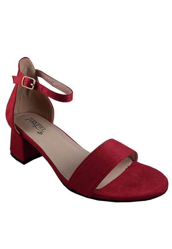 Sandalia Gamuza Ecológica ZAY45 Rojo-1