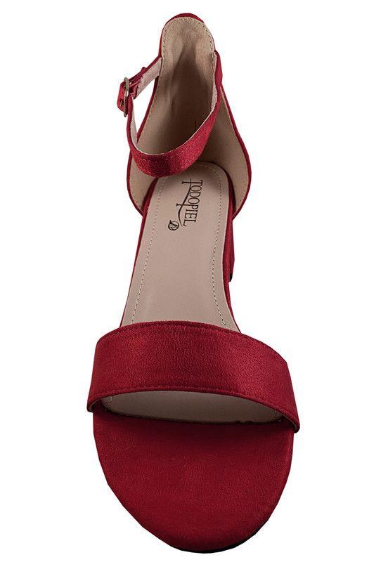 Sandalia Gamuza Ecológica ZAY45 Rojo-2