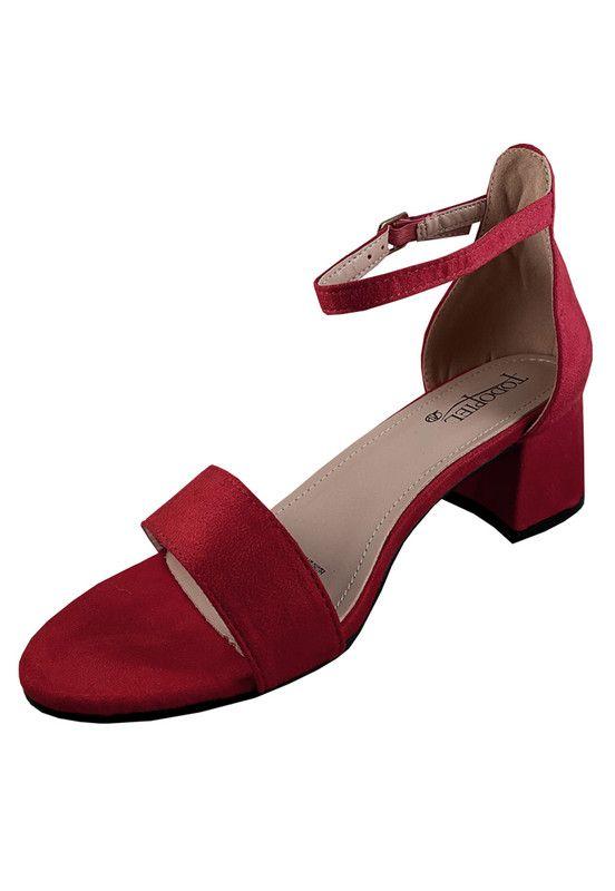 Sandalia Gamuza Ecológica ZAY45 Rojo-3