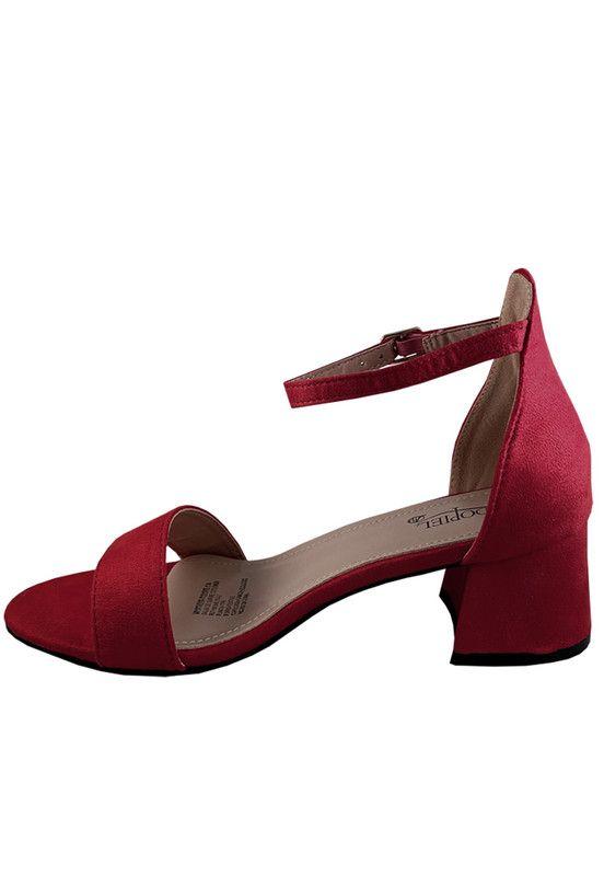 Sandalia Gamuza Ecológica ZAY45 Rojo-4