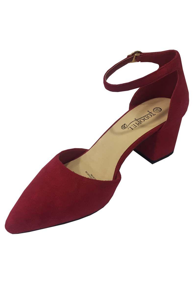 Zapato Reina Gamuza Ecológica ZAW51 Rojo-3