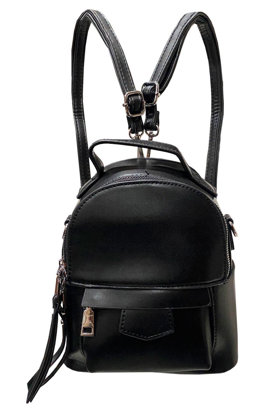 Mochila Cuero Ecológico CRU17 Negro-0