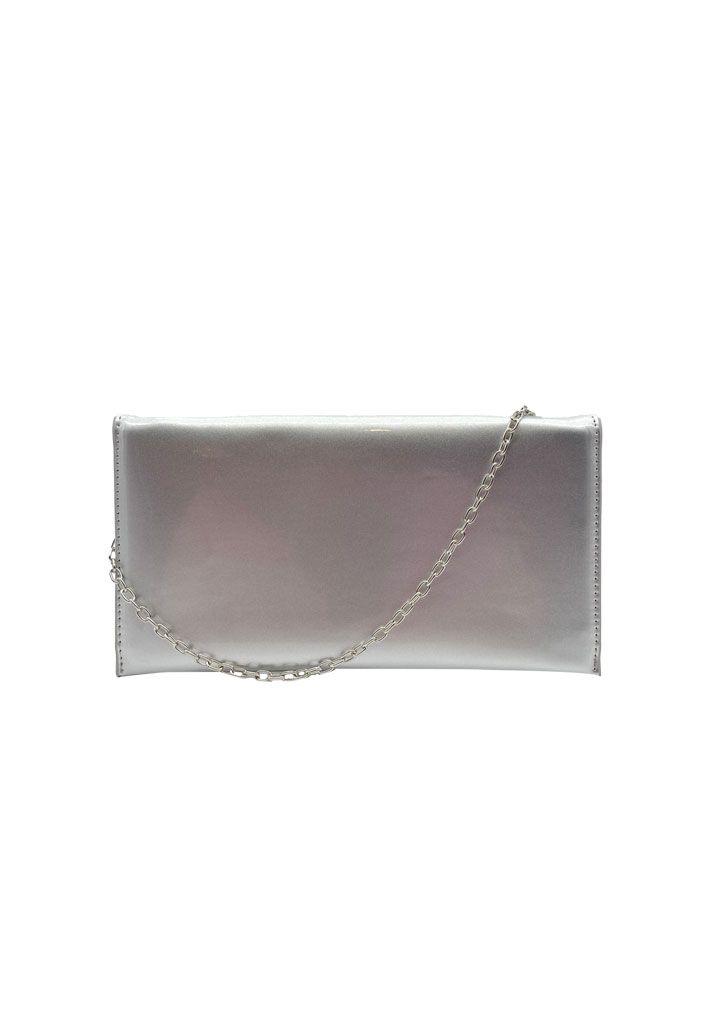 Cartera de fiesta Ecocuero Plata CRX37-2