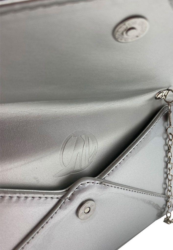Cartera de fiesta Ecocuero Plata CRX37-3