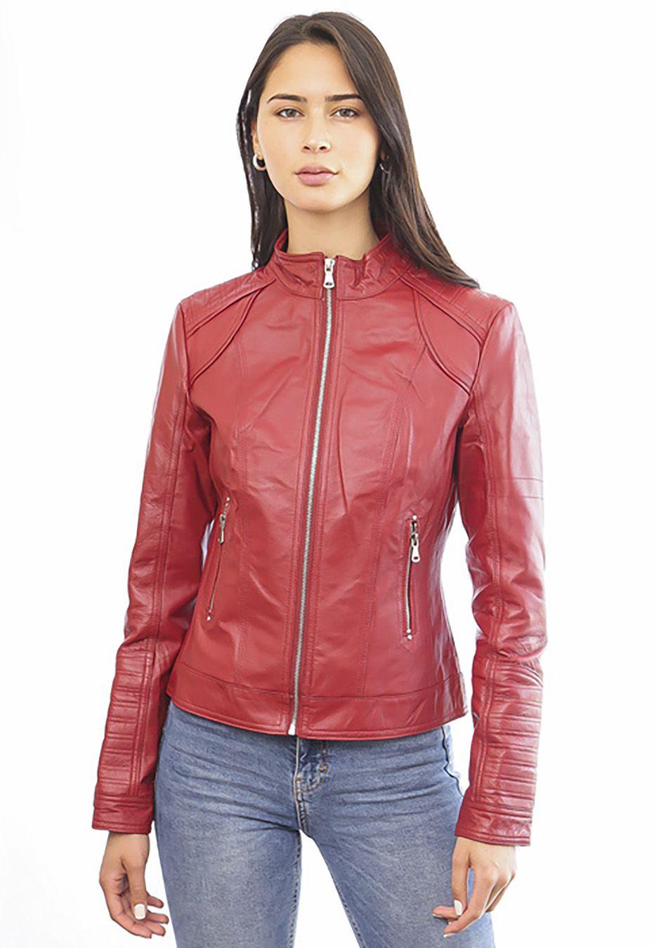 Chaqueta Cuero CHF64 Rojo-0