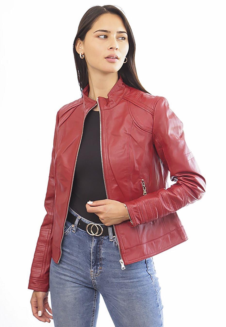 Chaqueta Cuero CHF64 Rojo-1