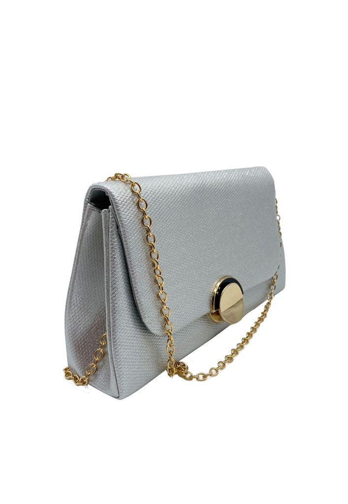 Cartera de fiesta Tela Plata CRX33-1