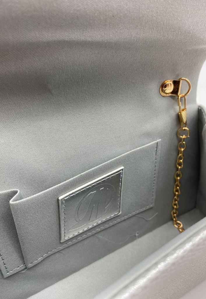 Cartera de fiesta Tela Plata CRX33-4