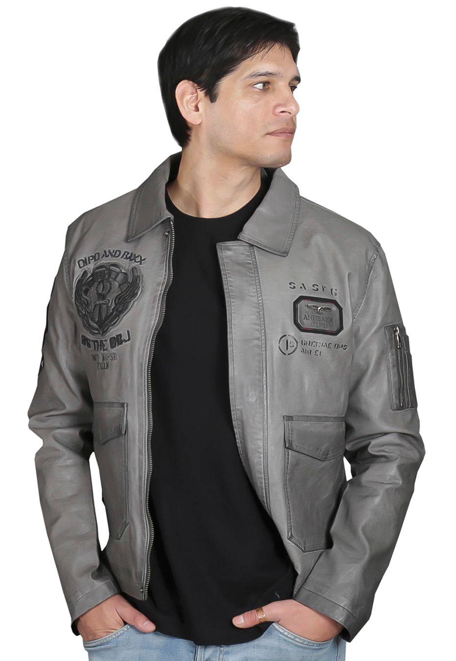 Chaqueta Ecocuero CHG47 Gris-0