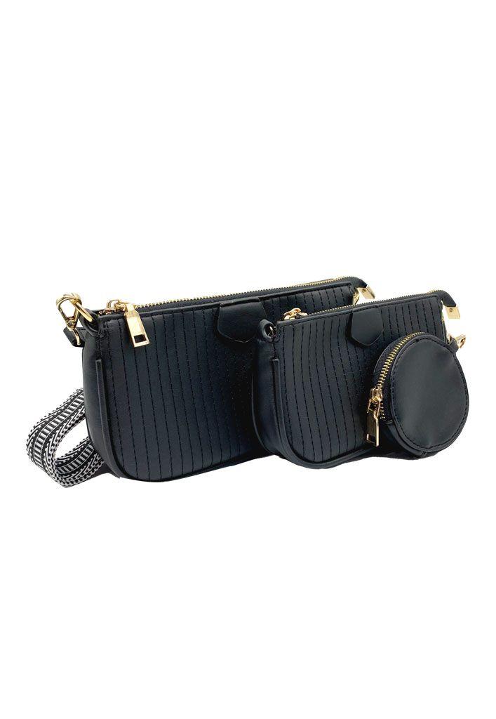 Cartera + estuche + monedero Ecocuero Negro CRS88-2