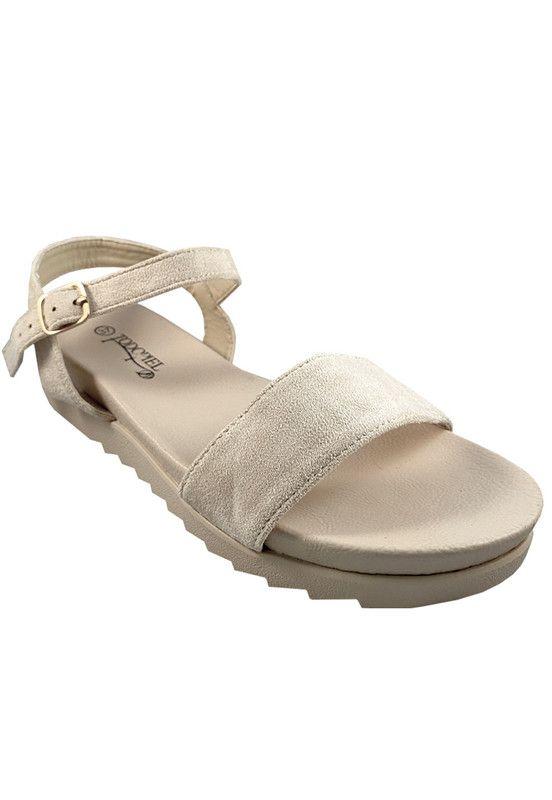 Sandalia Gamuza Ecológica ZAZ16 Blanco Invierno-1