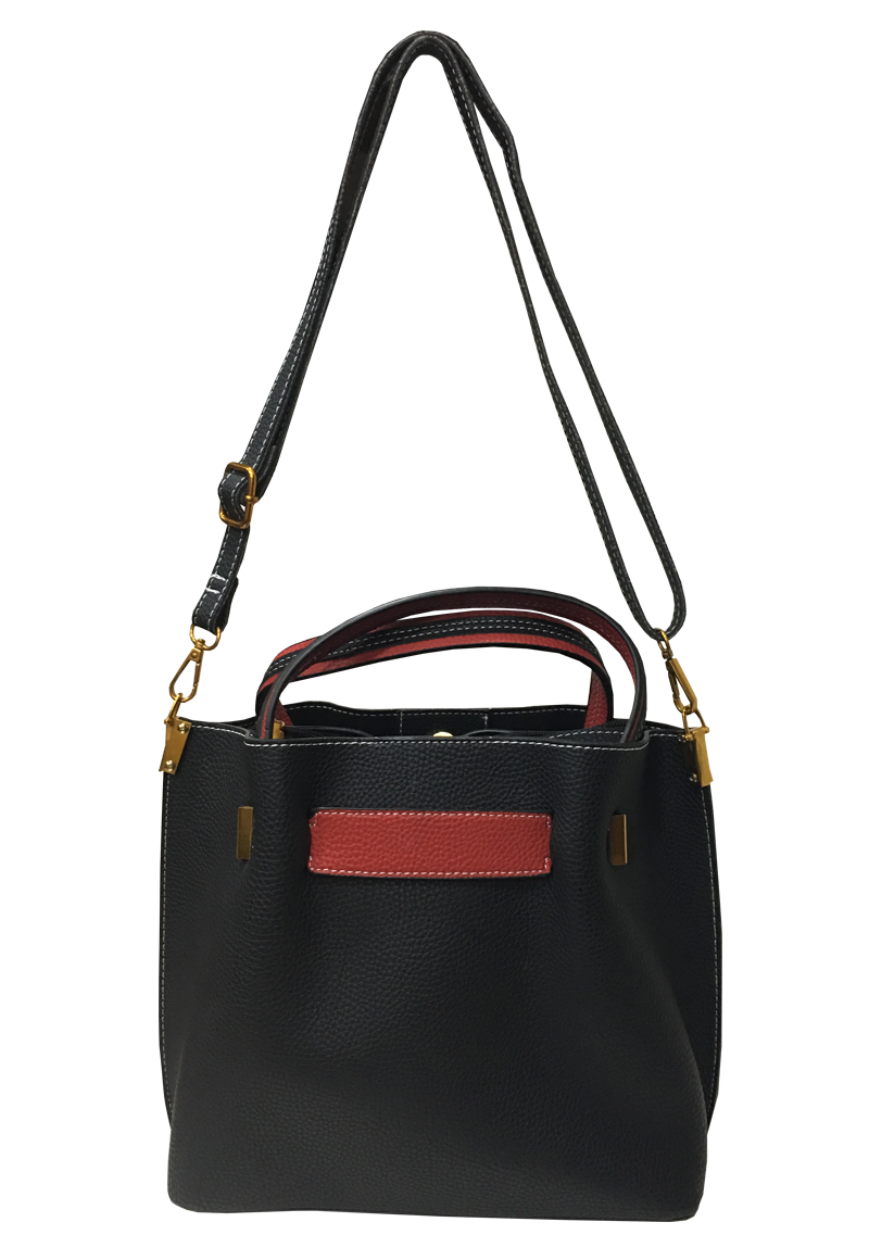 Cartera Cuero Ecológico CRP44 NegroRojo-2
