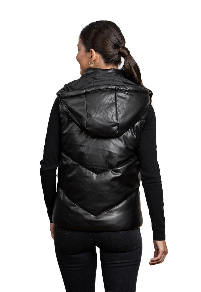 Puffa sin Manga CHG76 Ecocuero Negro-2