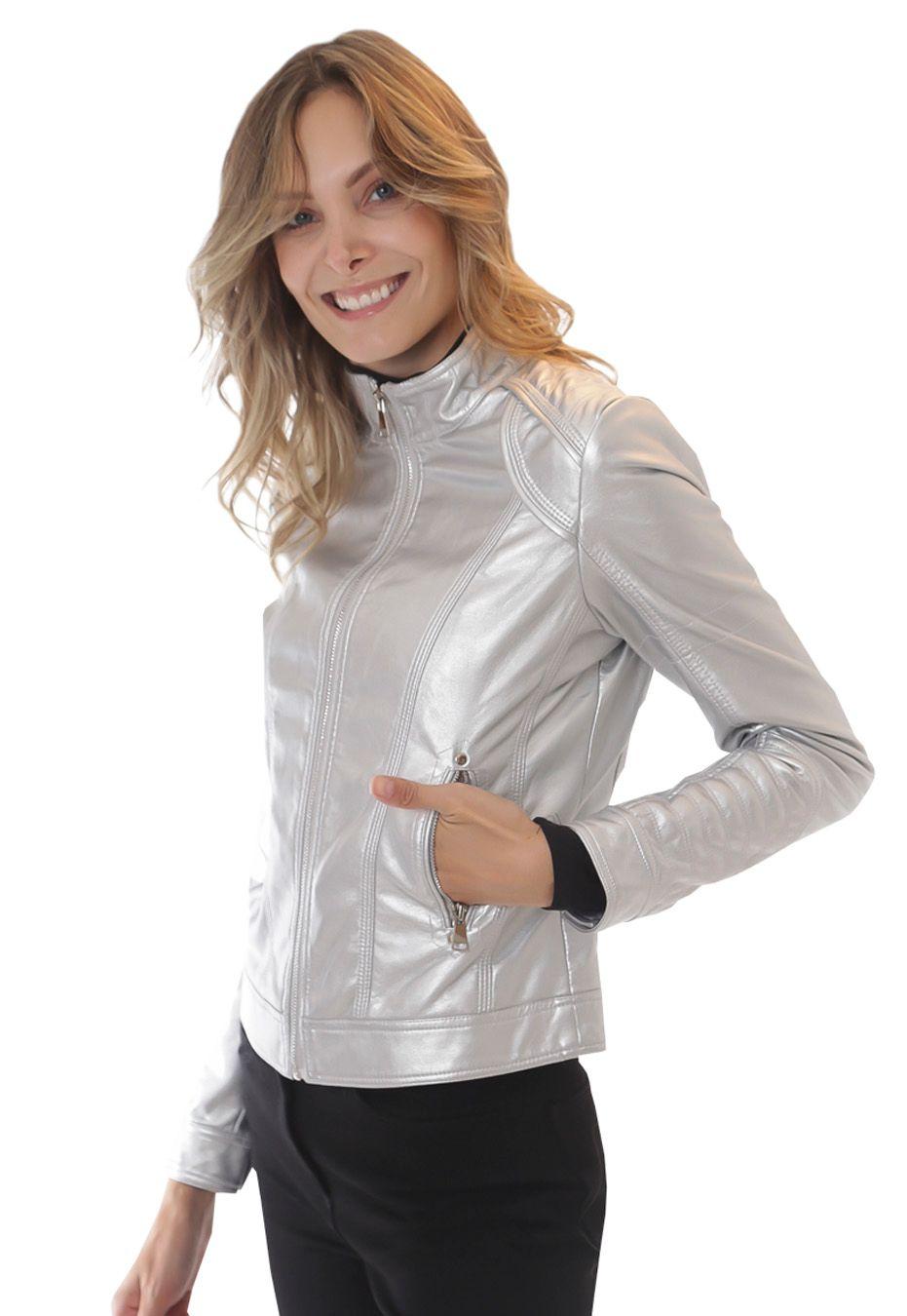 Chaqueta Ecocuero CHF21 Plata-0