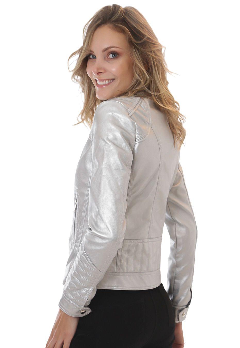 Chaqueta Ecocuero CHF21 Plata-1