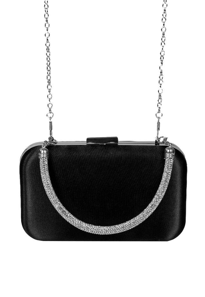 Cartera de fiesta CRX16 Negro Tela-2