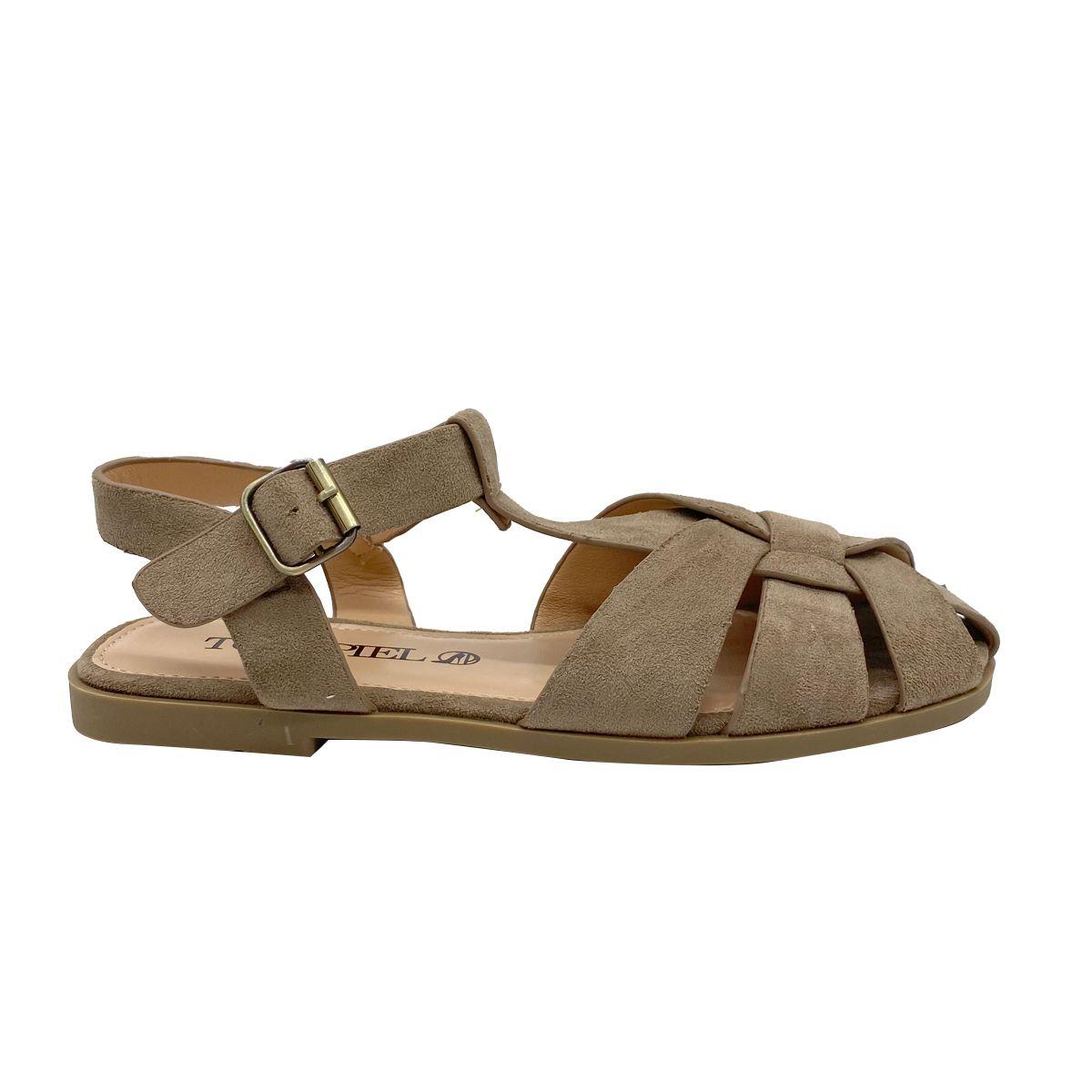 Sandalia Cangrejera Mujer Beige ZB063-0