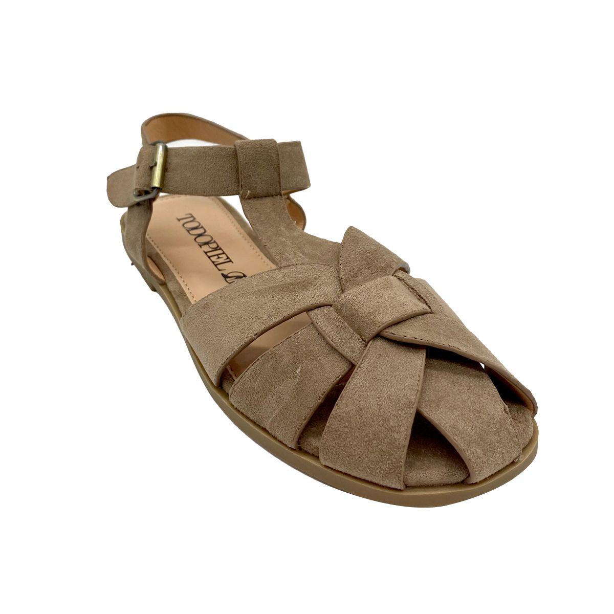 Sandalia Cangrejera Mujer Beige ZB063-1