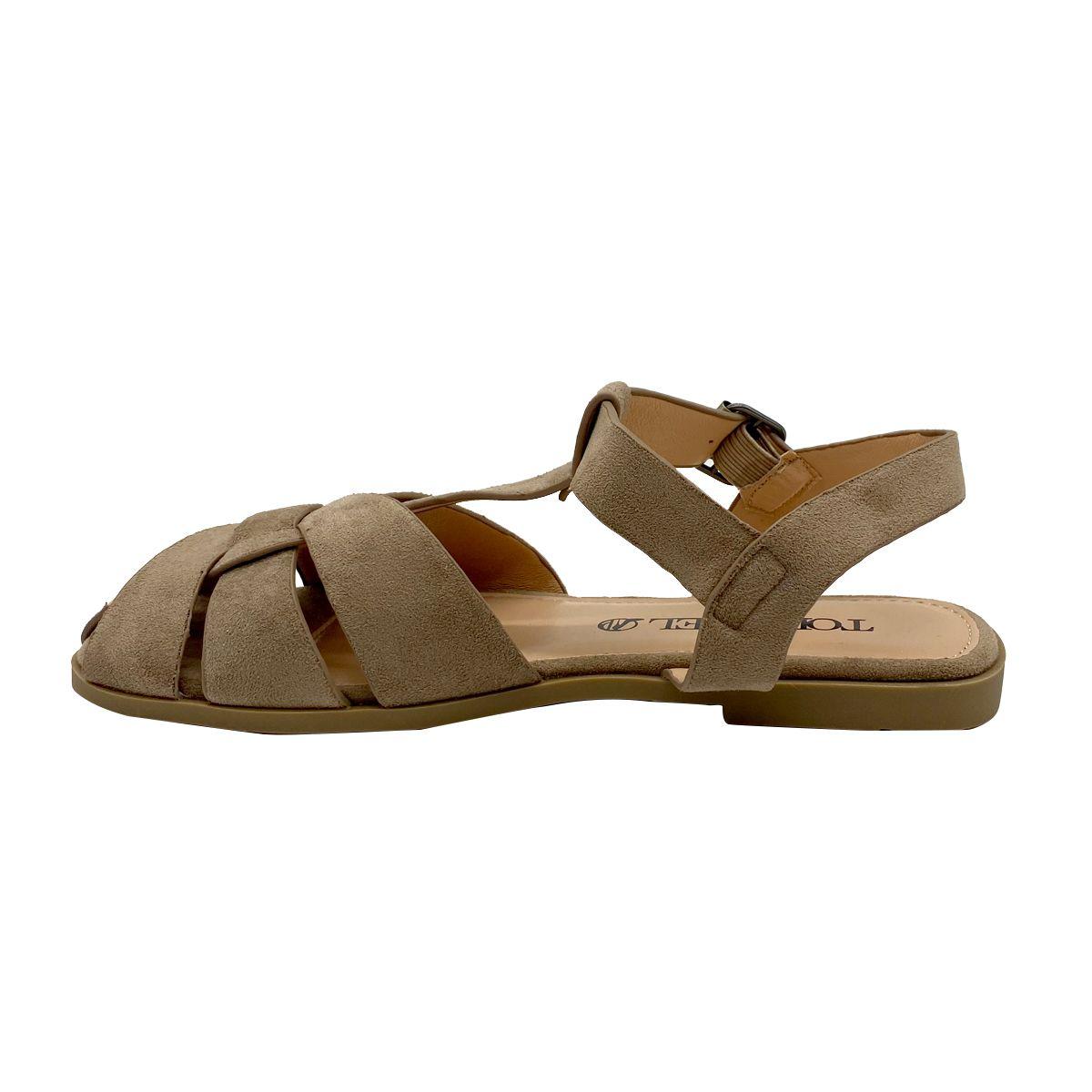 Sandalia Cangrejera Mujer Beige ZB063-3
