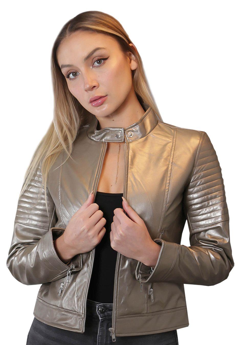 Chaqueta Cuero CHG55 Plata-2