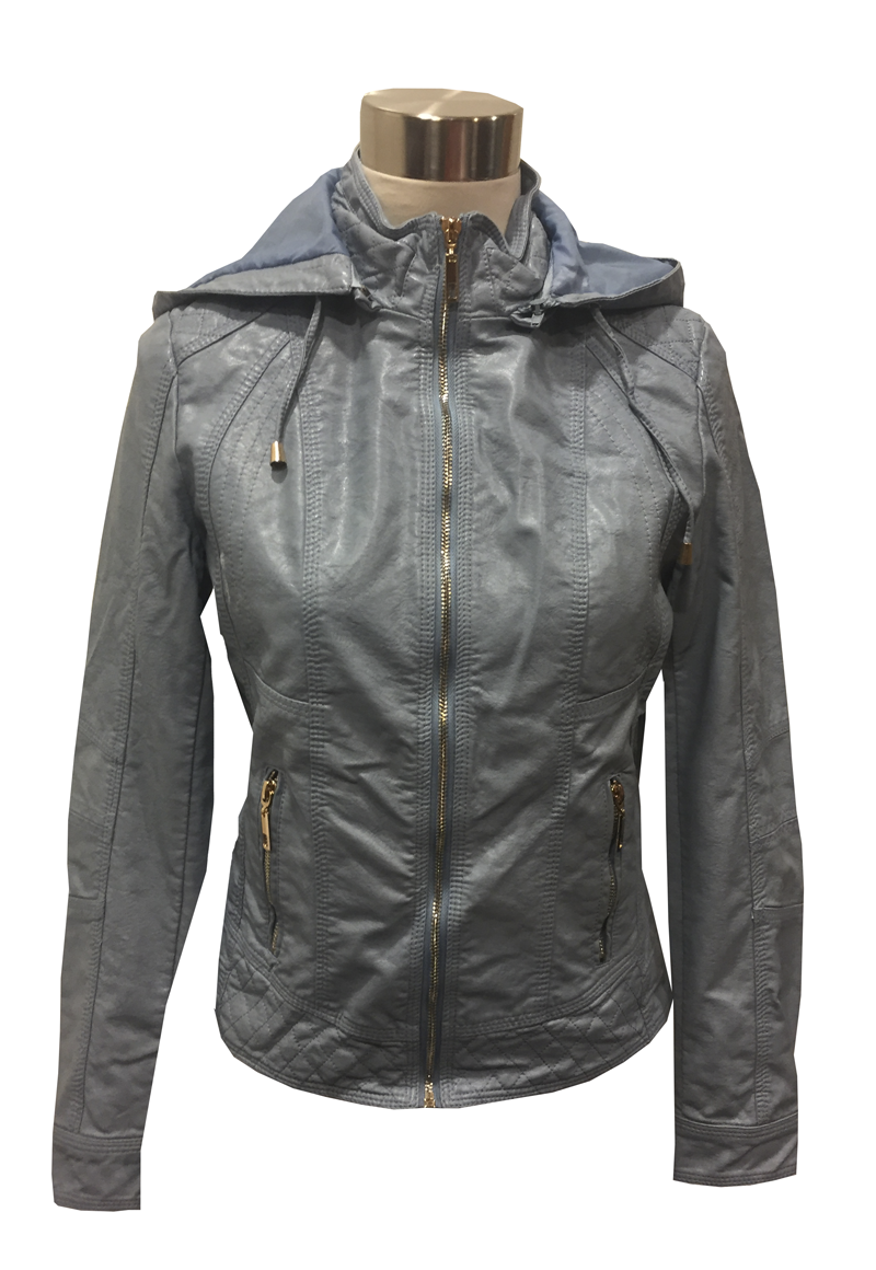 Chaqueta Cuero Ecológico CHF40 Celeste-0