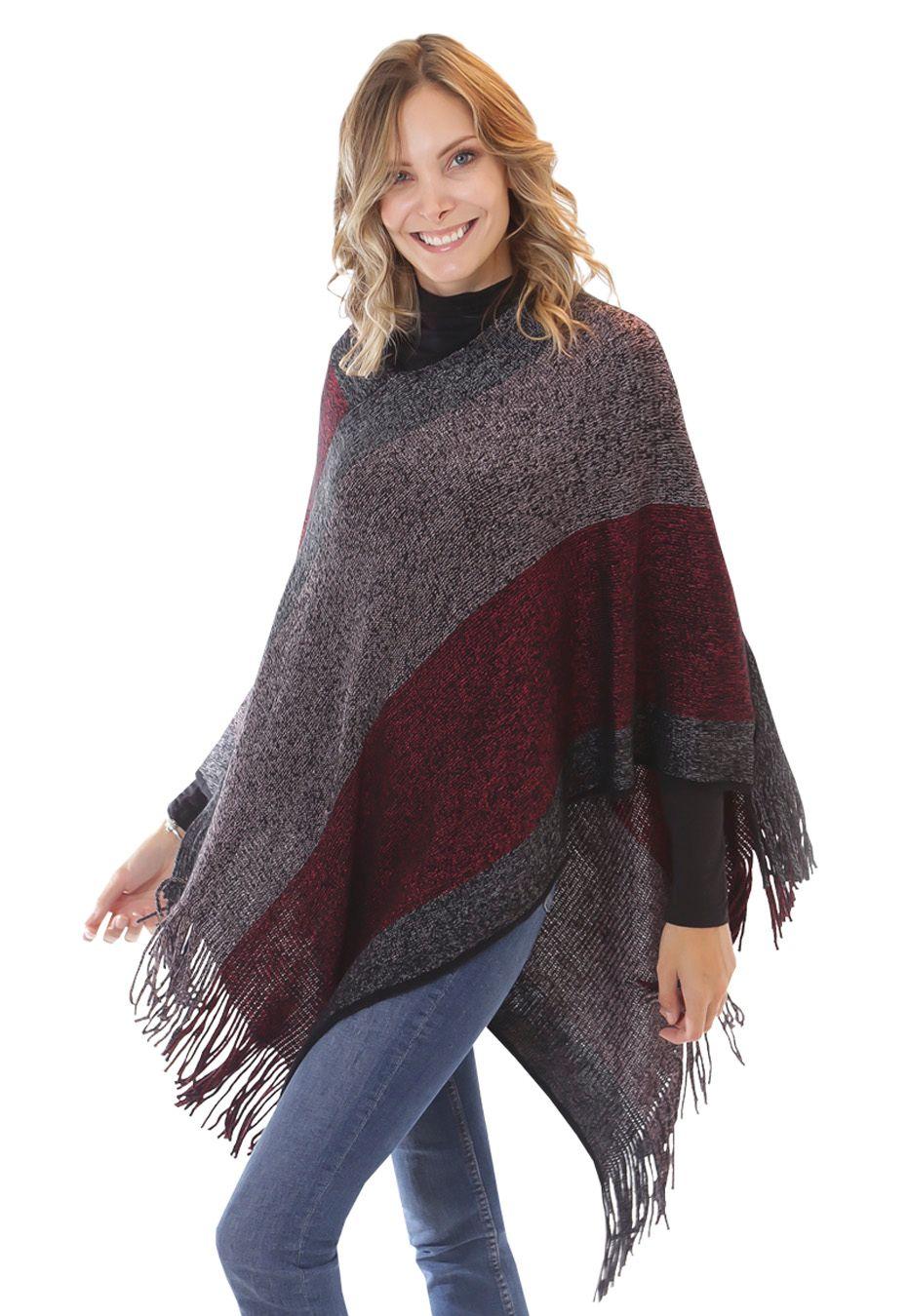 Poncho PO049 Burdeo-0