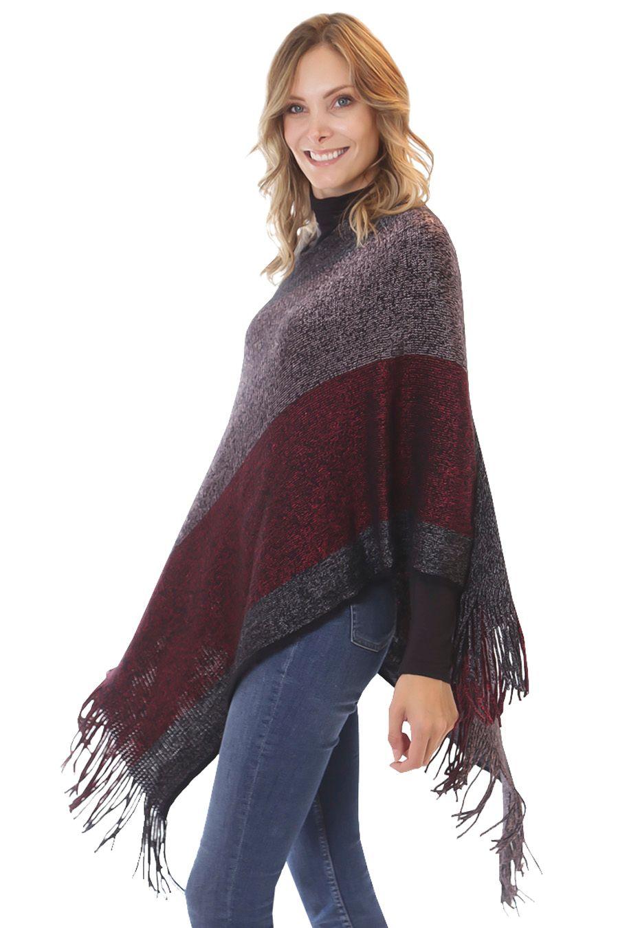 Poncho PO049 Burdeo-1