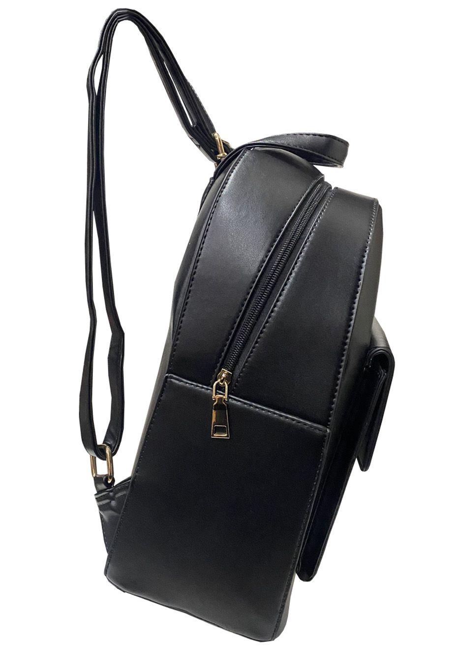Mochila Cuero Ecológico CRU09 Negro-1